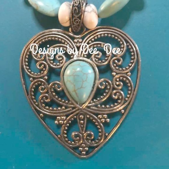 Designs by Dee Dee Jewelry - Howlite Heart Necklace